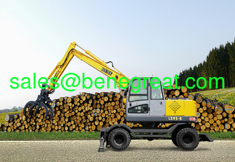 China small wheel excavator with 0.23cbm bucket log grapple for sugarcane loading supplier