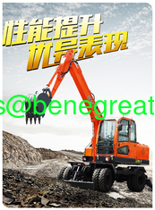 China 6 ton mini wheel excavator with 0.23cbm bucket 6 ton wheel excavator with log grab for timber loading supplier