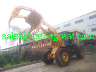 China LONKING wheel Loader with solid tyres  5ton wheel Loader with steel scrap clamp attachment supplier