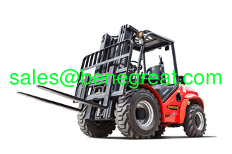 China BENE 4 wheel drive 3.5ton rough terrain forklift truck with closed cabin supplier