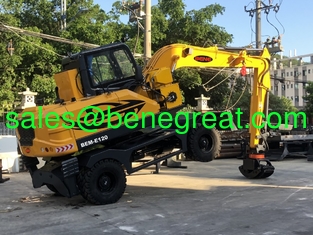 China BENE 12ton  wheel excavator with hydraulic pump 12 ton wheel excavator with YUCHAI engine supplier