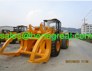 China 15t Rated Log Loader Grapple Wheel Loader With 3400mm Lifting Height 194kw Engine Power supplier