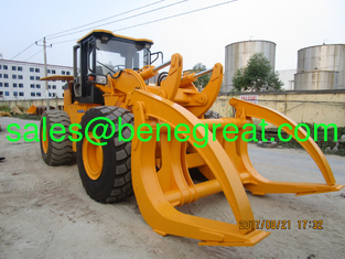 China 10 ton 12ton load capacity log loader 10ton/12ton wheel loader with grapples attachments supplier