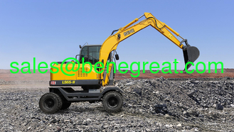 China 8 ton mini wheel excavator with 0.23cbm bucket 8 ton wheel excavator with log grab for timber loading supplier