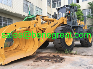 China LONKING 5 ton wheel Loader with solid tyres steel scrap clamp attachment supplier