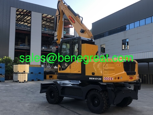 BENE 12ton  wheel excavator with hydraulic pump 12 ton wheel excavator with YUCHAI engine supplier