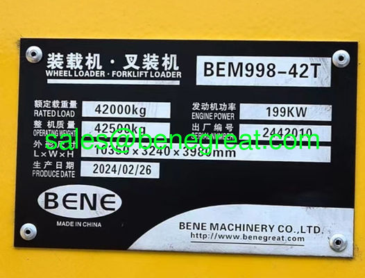 Chinese 42tons forklift loader BEM998-42T with Cumins engine VS Cat980H for stone blocks loading supplier