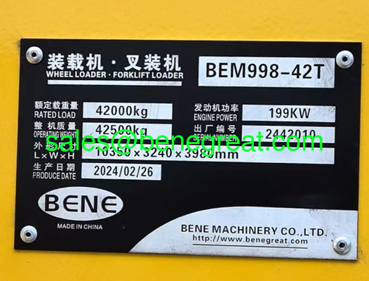Chinese 42tons forklift loader BEM998-42T with Cummins engine VS Cat980H for stone blocks loading supplier