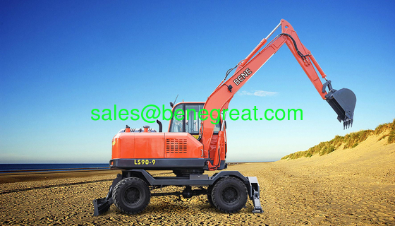 6 ton mini wheel excavator with 0.23cbm bucket 6 ton wheel excavator with log grab for timber loading supplier