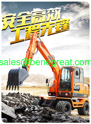 6 ton mini wheel excavator with 0.23cbm bucket 6 ton wheel excavator with log grab for timber loading supplier