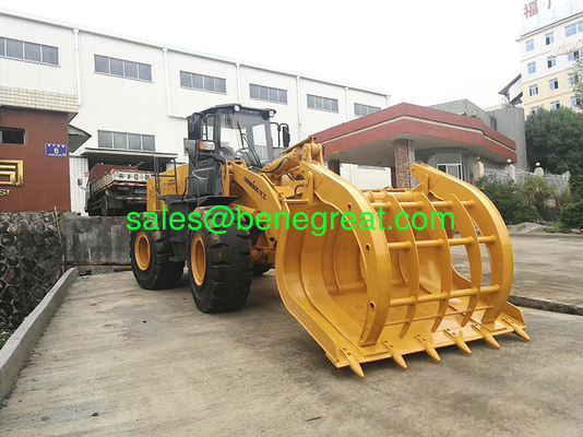 LONKING 5 ton wheel Loader with solid tyres steel scrap clamp attachment supplier