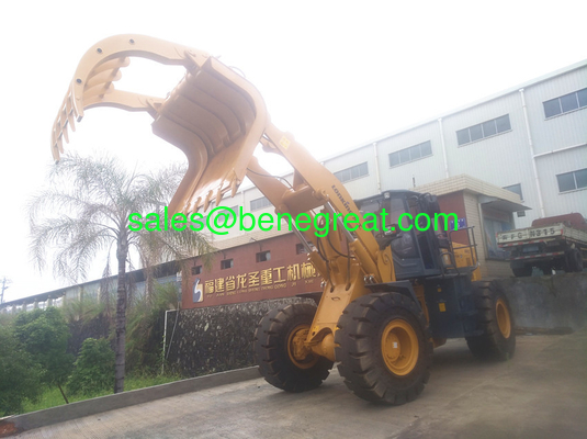 LONKING 5 ton wheel Loader with solid tyres steel scrap clamp attachment supplier