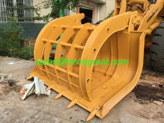 LONKING 5 ton wheel Loader with solid tyres steel scrap clamp attachment supplier