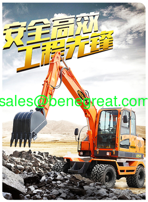 Chinese 6ton mini wheel excavator with hydraulic pump 6 ton wheel excavator with grapple attachment supplier