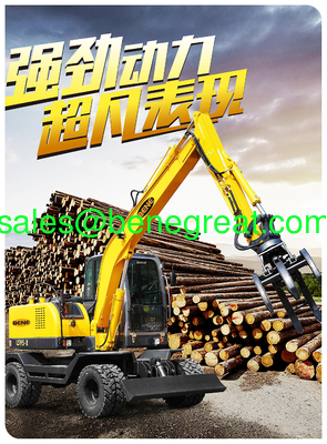 Chinese 6ton mini wheel excavator with hydraulic pump 6 ton wheel excavator with grapple attachment supplier