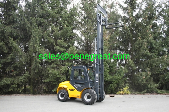 BENE cross-country forklift 3.5 ton rough terrain forklift truck with 3500mm duplex mast supplier