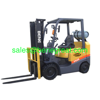 BENE 2.5 ton LPG forklift 2.5 ton duel fuel forklift truck with nissan K21 engine supplier