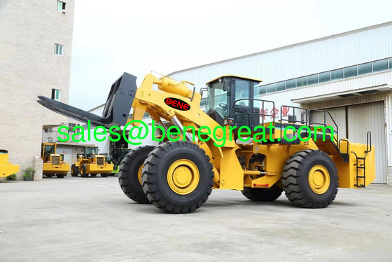 BENE 50Ton Forklift Loader for granite blocks Handling VS Caterpillar 988H heavy wheel loader supplier